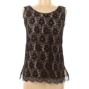Giorgio Di Sant Angelo Floral Lace Sleeveless Blouse Top Black Size EU 40 US 8